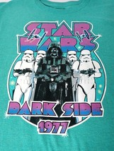 Star Wars Dark Side 1977 Men Size Large L T- Shirt Tee Green Stretch Gra... - $9.95