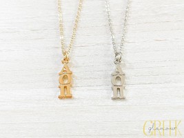 Alpha Omicron Pi Sorority Greek Lavalier Drop Necklace (Alpha O, AOII, ΑΟΠ) - $174.31 MXN