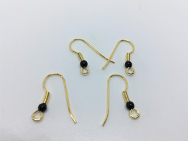 100 pcs  14 kt gold overlay  hook ear wires, earring hooks, fish hook earring wi - £7.23 GBP