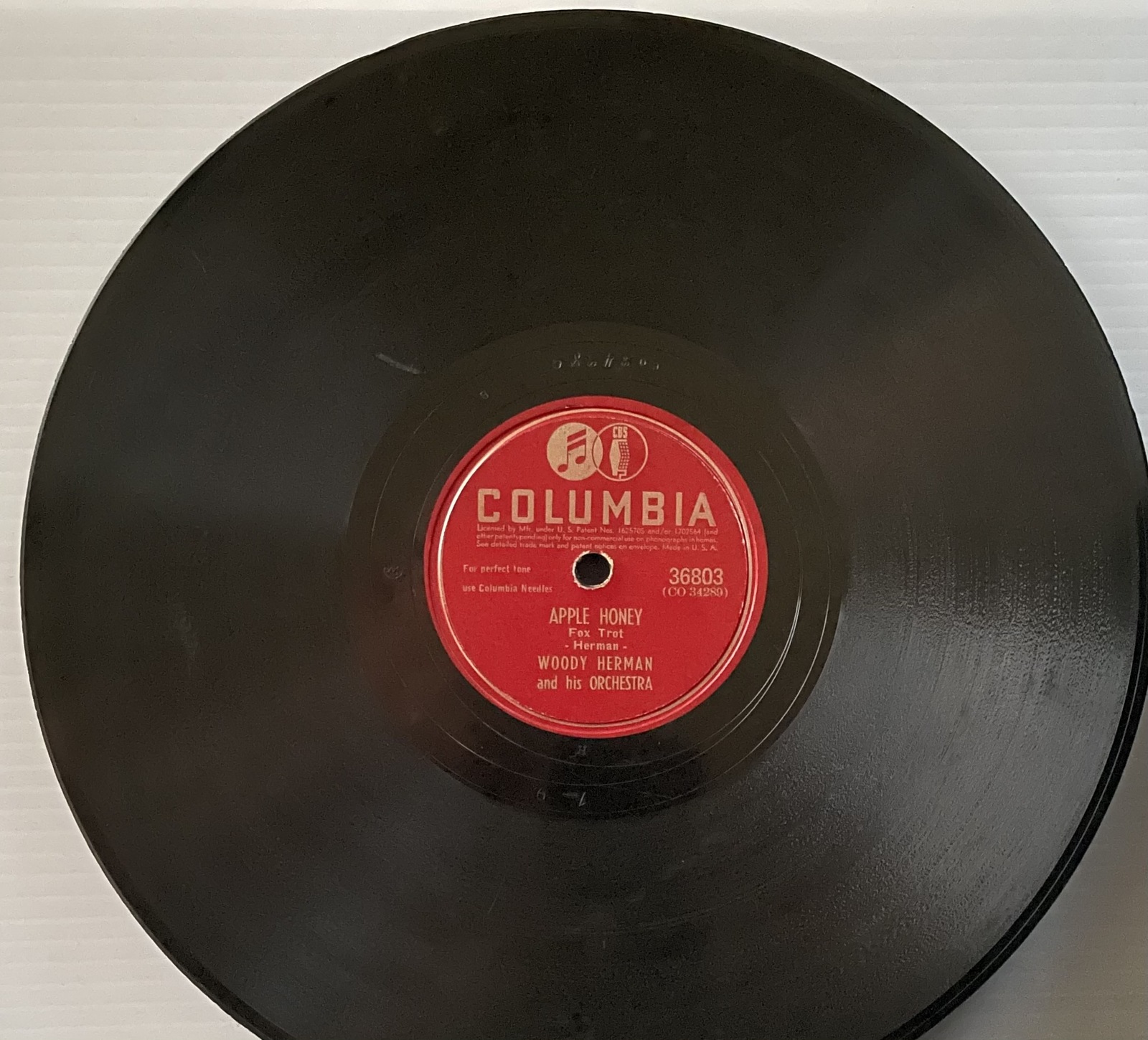 WOODY HERMAN OUT OF THIS WORLD / APPLE HONEY - 78RPM Shellac - $9.49