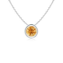ANGARA 0.23 Ct Natural Citrine Round Shape Pendant Necklace in Sterling ... - $179.55+