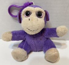 Russ Lil Peepers Mini Purple Plush Monkey Indigo Clip Make Someone Happy 4 in - £6.88 GBP