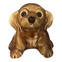 Vintage 1950's Ceramic Brown Puppy Figurine - $210.28 MXN