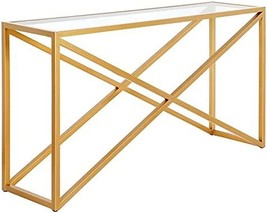 Calix 55&#39;&#39; Wide Rectangular Console Table In Brass - £184.64 GBP