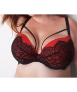 Lane Bryant CACIQUE Max Boost Plunge PUSH UP Bra Red Lace 46D 48C 50B 42... - £45.37 GBP