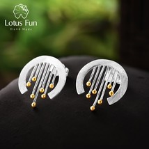 Lotus Fun Real 925 Sterling Silver Handmade Fine Jewelry Oriental Element Vintag - £23.12 GBP