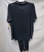 Stars Above Women's Medium Beautifully Soft Pajama Set 2 Piece Black/Pink Trim image 2