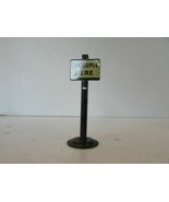 VINTAGE METAL RAILROAD TRACK SIGN UNCOUPLE HERE  2.75&quot;  M41 - $3.70
