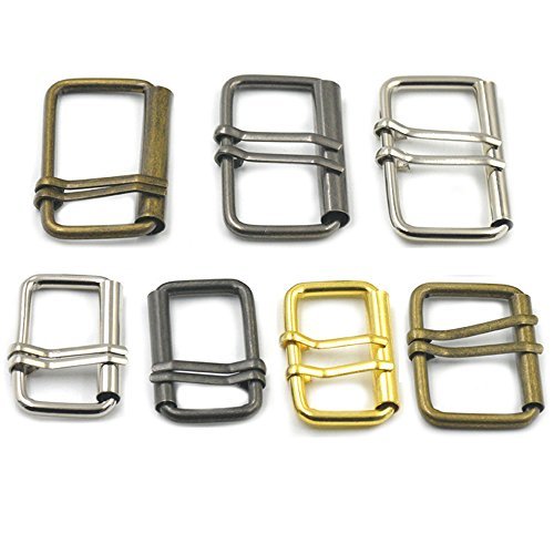 Bluemoona 6Pcs - 38mm 1.5" Double Prong Roller Buckles Belt Strap Bag Clasp Stra