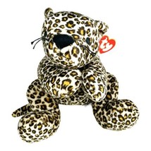1996 Ty Pillow Pals Speckles The Leopard 12&quot; Plush Toy Green Bow Stuffed... - £14.97 GBP