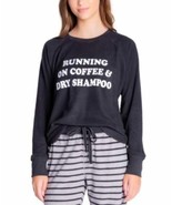 MSRP $50 Insomniax Printed Long Sleeve Pajama Top Black Size Medium - $423.60 MXN