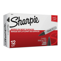 Sharpie Broad Chisel Permanent Marker Black (12pk) - £31.27 GBP