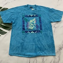 Guava Beach San Diego Womens Vintage Tee Size L New Turquouse Blue Metallic 90s - £19.60 GBP