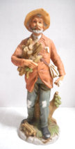 Homco 8884 Walking Old Timer/Peasant Man Bundle of Wood Gloves Satchel Figure - $25.12