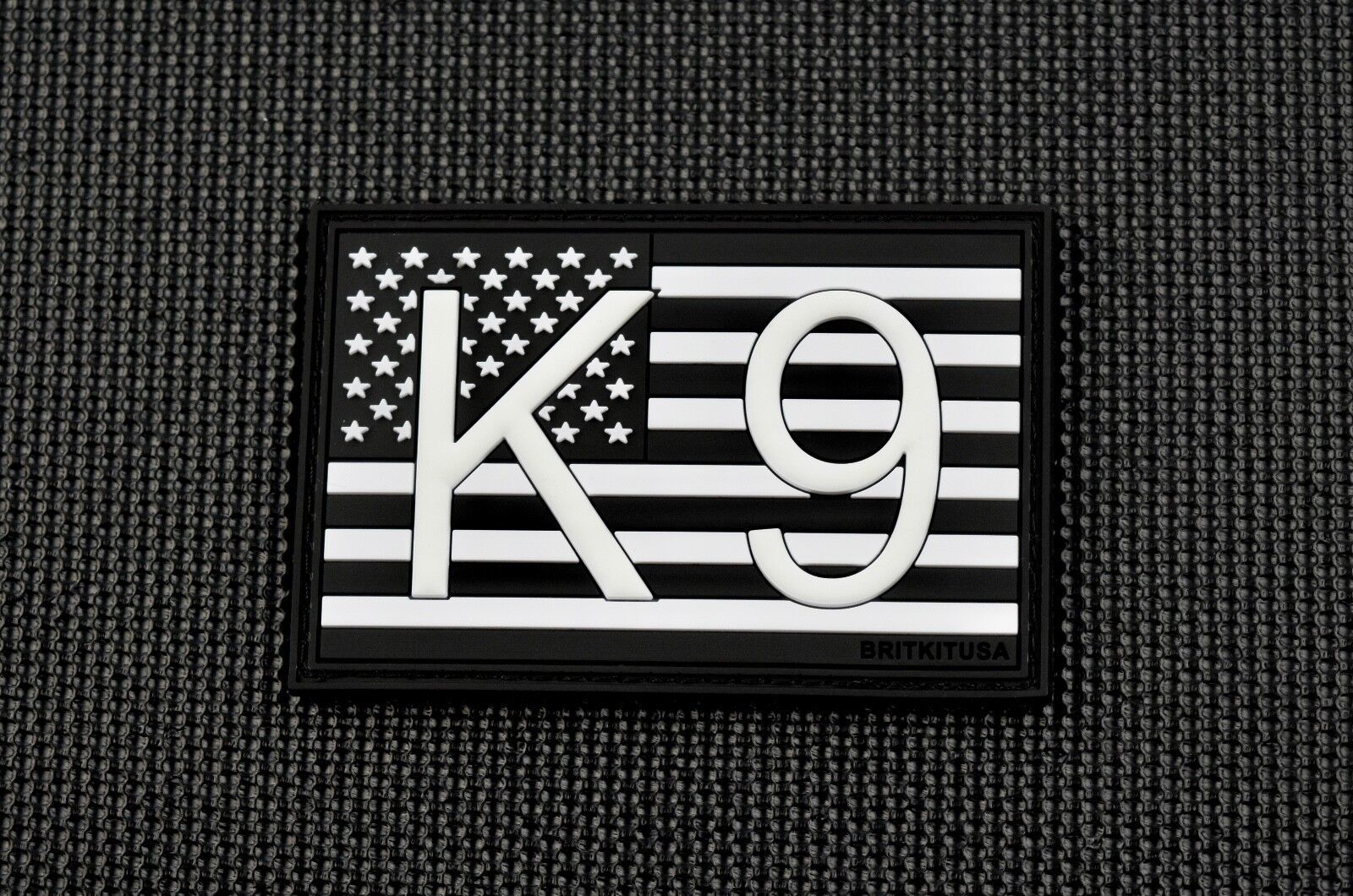 K9 US Flag 3D PVC Morale Patch - B&amp;W GITD Patriot Stars &amp; Stripes America - $7.66