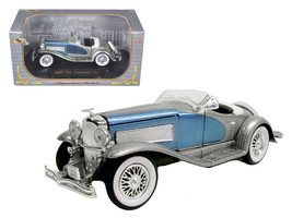 1935 Duesenberg SSJ Convertible Blue and Silver 1/32 Diecast Model Car by Signat - £32.65 GBP