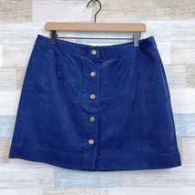 Old Navy Corduroy Button Front Skirt Blue High Waist A Line Cotton Women... - £19.35 GBP