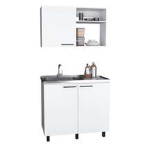 Alexandria 2 Piece Kitchen Set, Wall Cabinet + Utility Sink, White  - £421.57 GBP