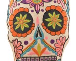 Multi Color Sugar Skull Throw Pillow Detailed Colors Embroidered Decorat... - £22.76 GBP
