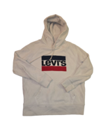 Levis Jeans Women&#39;s Size Small White Red Logo Drawstring Hoodie-Casual - $18.25