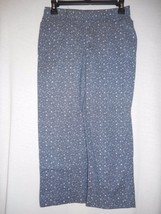Size 6 cotton blend Blue White floral print Capri Cropped Pant - $178.37 MXN