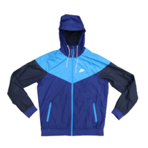 Nike Hooded Windbreaker Full Zip Jacket Size Men’s Medium Blue - £46.09 GBP