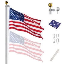30Ft Upgraded Aluminum Sectional Flag Pole Us Flag Top Ball Flagpole Kit - $153.99