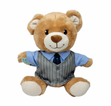 Build A Bear Teddy Bear Plush BAB Paw Vest Shirt Tie Tan Beige Sitting 2019 13&quot; - £11.74 GBP