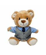 Build A Bear Teddy Bear Plush BAB Paw Vest Shirt Tie Tan Beige Sitting 2... - £11.73 GBP