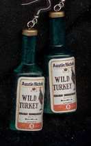 Liquor Bottle Funky EARRINGS-Wild Turkey Whiskey Novelty Jewelry - £5.51 GBP