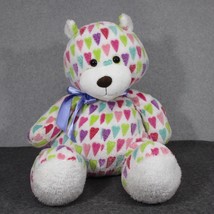 Animal Adventure Teddy Bear 19 Inch Hearts Love Valentine Soft Pink Purple Blue - $28.58