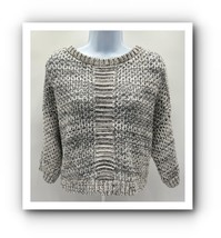 Victorias Secret chunky knit grey and black cropped hollow out sweater women’s - £7.75 GBP