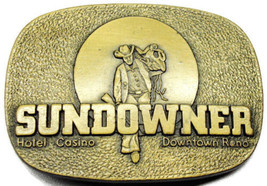 1970s Sundowner Hotel Casino Downtown Reno Solid Brass Vintage Waist Bel... - £33.07 GBP