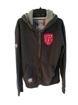 Superdry Hoodie Mens Large Gray Pullover Kangaroo Pocket Embroidered Log... - $28.70
