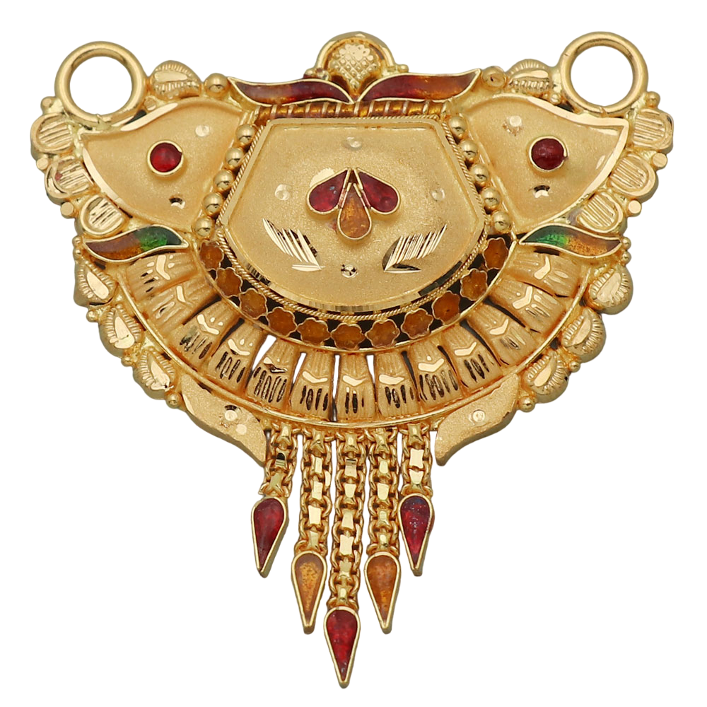 bis 916 hallmark fine gold 3.8 cm pendant for bachlor eid al-fitr jewelry - £684.56 GBP