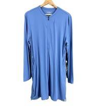 LL Bean Blue Lightweight Quick Dry Long Sleeve Dress With Pockets Large - $30.84