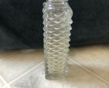 Vintage FTD Clear Glass Bud Vase Diamond Point Square Column 6.5&quot; H - £15.28 GBP