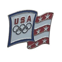 American Flag USA Olympic Rings Vintage Lapel Enamel Pin - £7.93 GBP