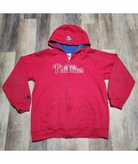 Majestic Philadelphia Phillies Youth 14-16 MLB Full-Zip Hoodie Red Spell... - $19.99