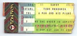 Todd Rundgren Concert Ticket Stub January 23 1982 New York City - £25.89 GBP