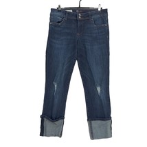 Kut from the Kloth Cameron Straight Leg Cropped Cuffed Stretch Jeans Size 4 Blue - £20.81 GBP