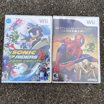 Wii Lot of 2 Video Games Sonic Riders Zero Gravity &amp; Spiderman Friend or... - £15.24 GBP