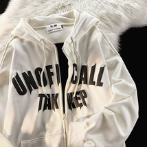 Reet fashion loose casual coat retro text heart print zip hoodie women harajuku fashion thumb200