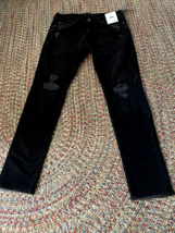 Men&#39;s Abercrombie&amp;Fitch  Skinny Leg, Stretch, Ripped, Black Jeans Size 3... - £28.62 GBP