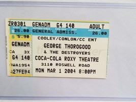 GEORGE THOROGOOD &amp; THE DESTROYRS - ORIGINAL 2004 CONCERT TOUR TICKET STUB - $13.76 CAD