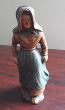 Vintage 1940s Syroco Wood Amish Woman Figurine 4 1/2&quot; Tall - £13.53 GBP