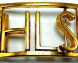 Vtg Solid Brass Cutout Belt Buckle HLS Harvard Law School Belt Buckle - £39.58 GBP