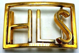 Vtg Solid Brass Cutout Belt Buckle HLS Harvard Law School Belt Buckle - £39.39 GBP