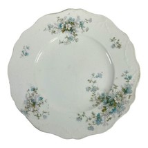 Antique John Haddock &amp; Sons Royal Vitreous Salad 9” Plate Blue Floral Victorian - $16.35