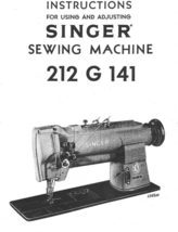 Singer 212 G 141 Manual Instructions Adjusting - $12.99